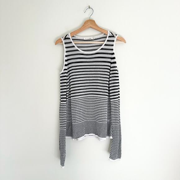 Rag & Bone Quinn Striped Knit Cold Shoulder Sweater - Picture 2 of 8